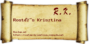Rostás Krisztina névjegykártya